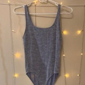 Blue and White Stripe Bodysuit
